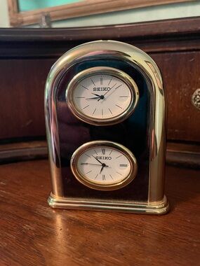Seiko Brass Desk Clock